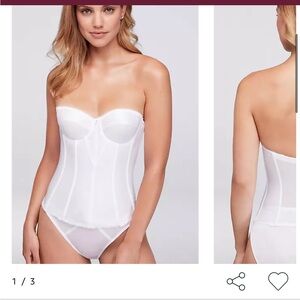 Dominique white satin torsolette Size 44B